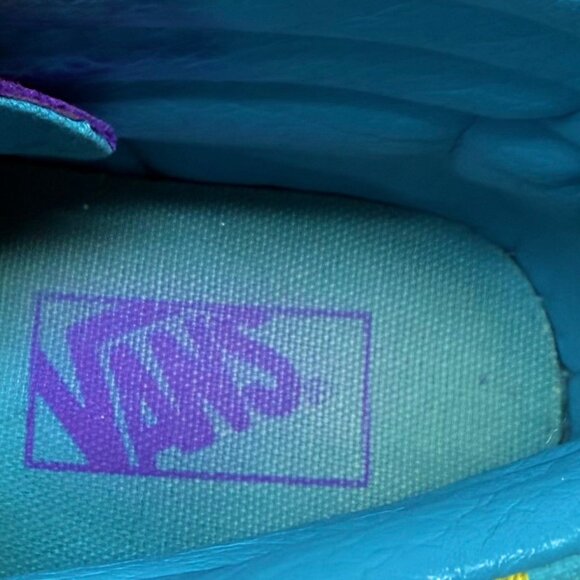 Vans Sk8-Hi Purple Blue & Yellow Checkerboard Sneakers Size 5 Mens / 6.5 Womens - Picture 10 of 13